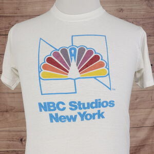 VINTAGE NBC STUDIOS NEW YORK 80s VELVA SHEEN SINGLE STICH USA TSHIRT SZ M